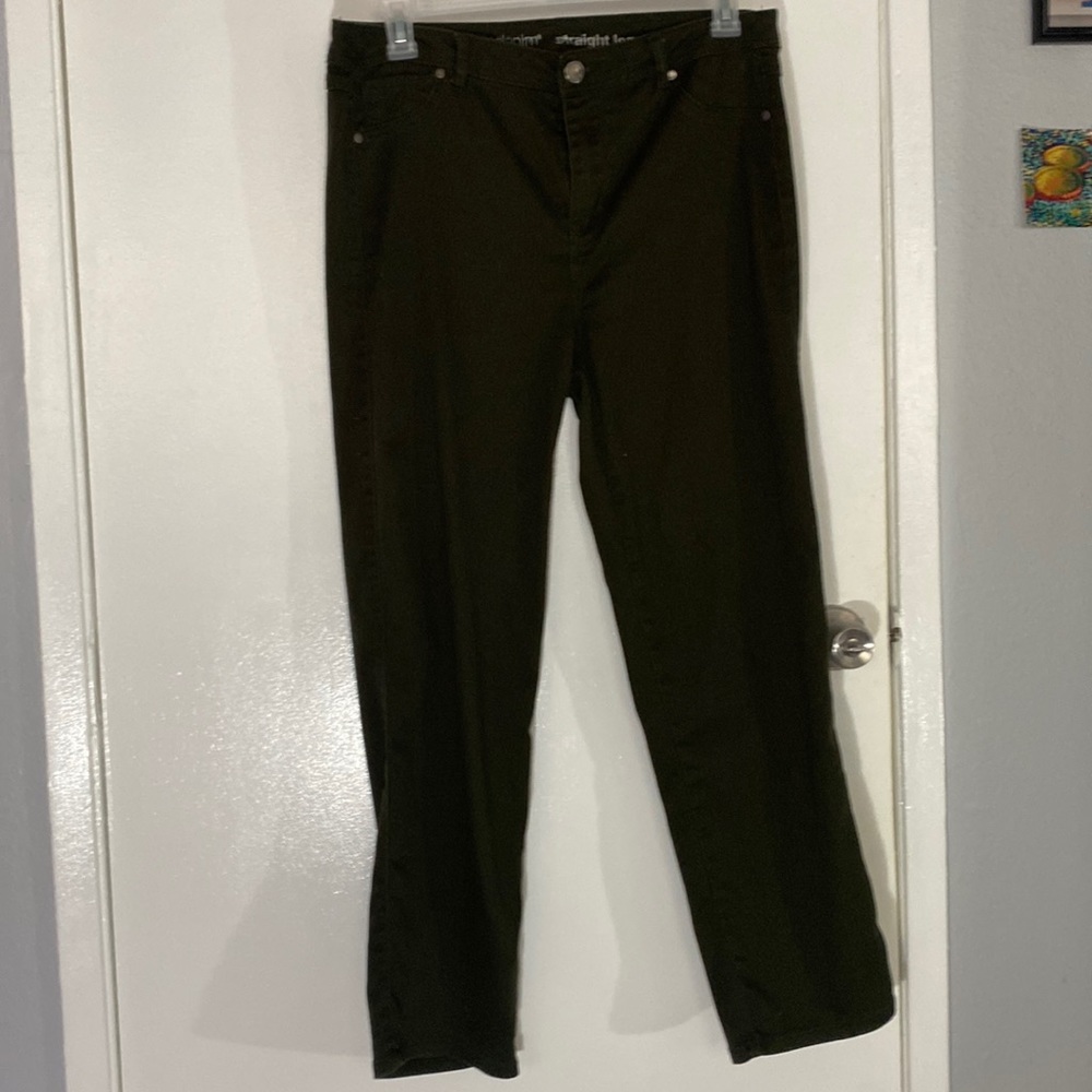 Avenue Denim Forest Green Skinny Jeans